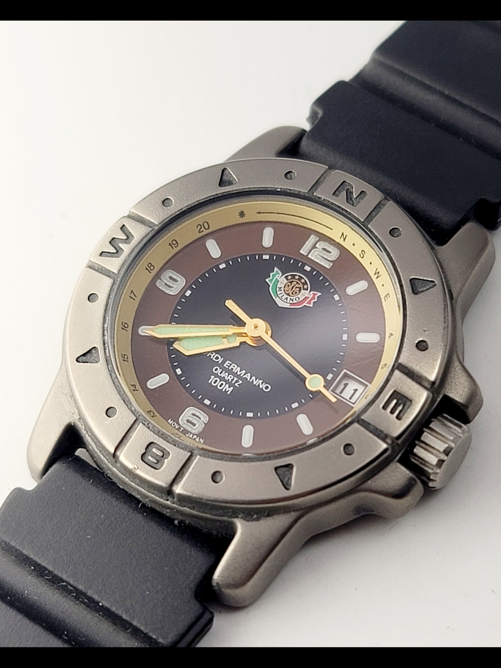 Vintage Sordi Ermanno Milano ES-826L Women’s Titanium Compass Watch 100M Quartz